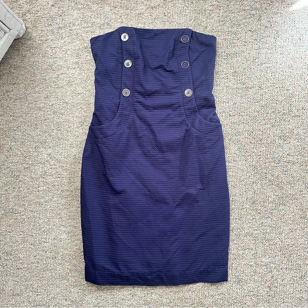 Lilly Pulitzer Navy Strapless Dress Size 6